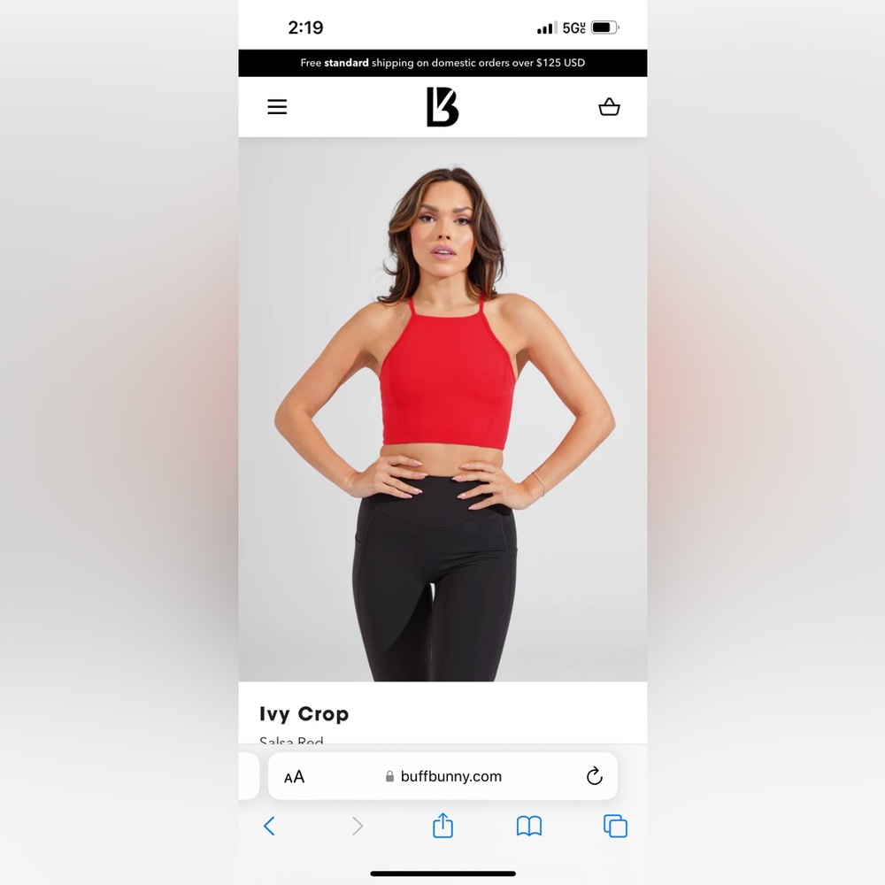 BUFFBUNNY IVY CROP SALSA RED SMALL